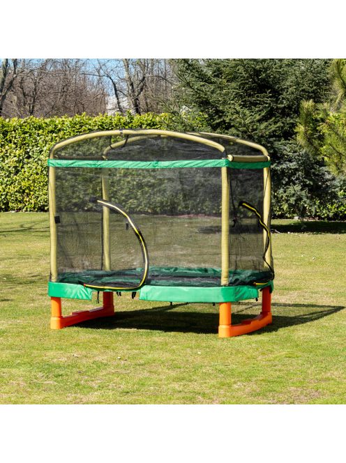 Chipolino Playground Trambulin 200 cm csúszdával, létrával - green