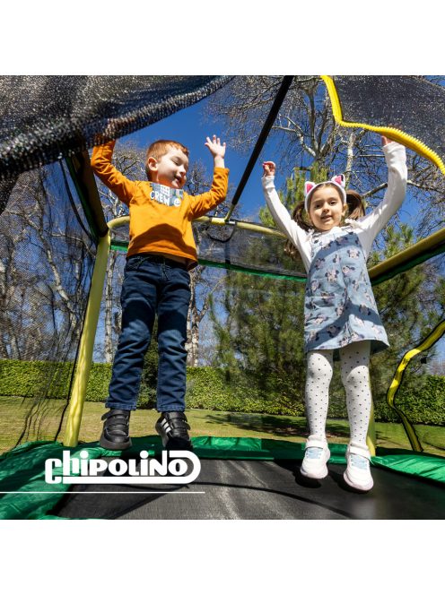 Chipolino Playground Trambulin 200 cm csúszdával, létrával - green
