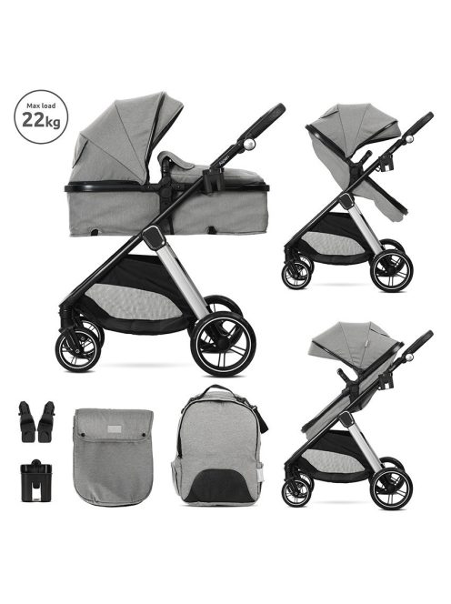 Lorelli Aspen babakocsi mózessé alakítható sport résszel - Grey