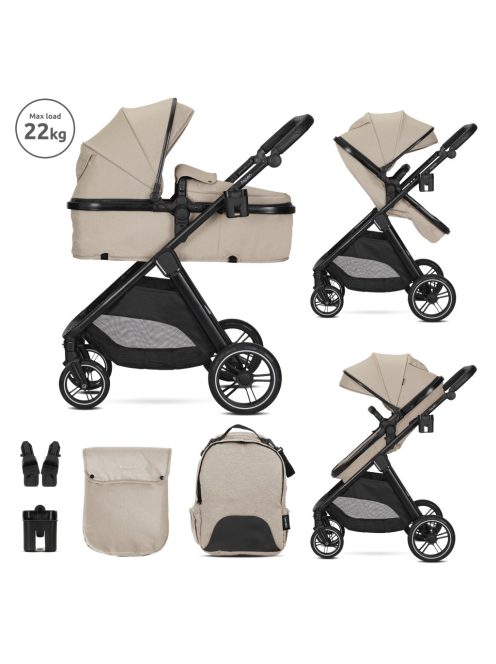 Lorelli Aspen babakocsi mózessé alakítható sport résszel - Cappuccino