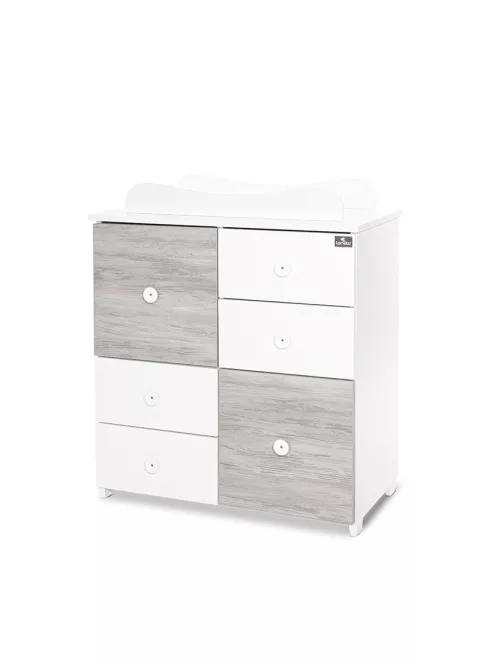 Lorelli Cupboard pelenkázó komód - White & Artwood ÚJ