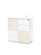 Lorelli Cupboard pelenkázó komód - White & Light Oak ÚJ