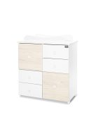 Lorelli Cupboard pelenkázó komód - White & Light Oak ÚJ