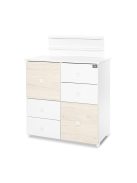 Lorelli Cupboard pelenkázó komód - White & Light Oak ÚJ