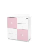 Lorelli Cupboard pelenkázó komód - White & Orchid Pink ÚJ