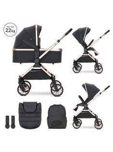   Lorelli Reya 2az1-ben multifunkciós babakocsi átfordítható tolókarral - Black