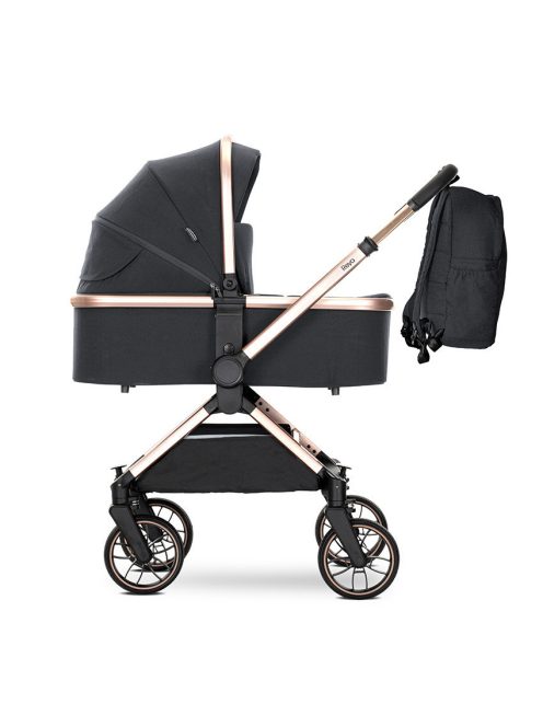 Lorelli Reya 2az1-ben multifunkciós babakocsi átfordítható tolókarral - Black