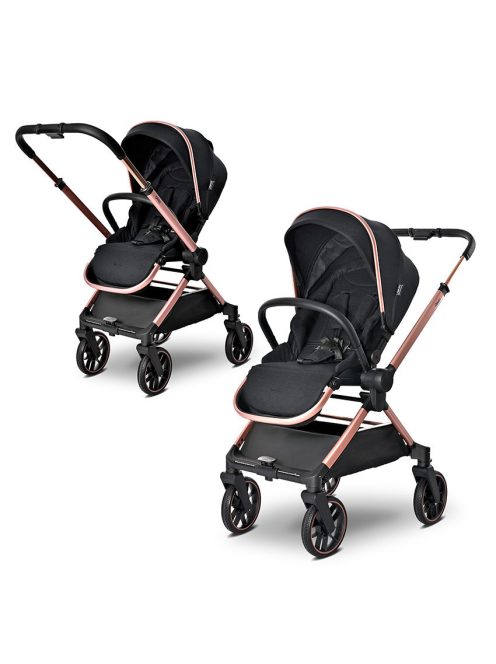 Lorelli Reya 2az1-ben multifunkciós babakocsi átfordítható tolókarral - Black