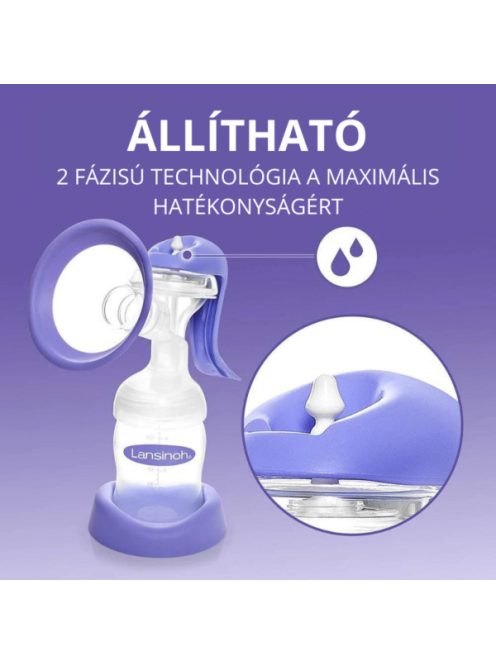 Lansinoh 2 fázisú kézi mellszívó + ajándék Soothies® regeneráló mellpárna szett