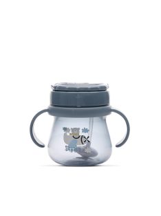 Baby Care szívószálas itató fogantyúval 250ml - Blue