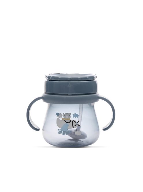 Baby Care szívószálas itató fogantyúval 250ml - Blue