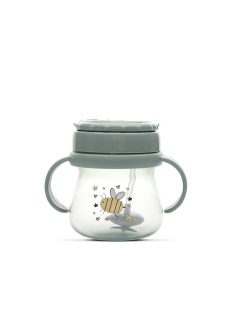 Baby Care szívószálas itató fogantyúval 250ml - Green