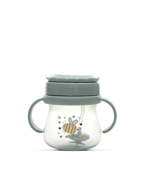 Baby Care szívószálas itató fogantyúval 250ml - Green