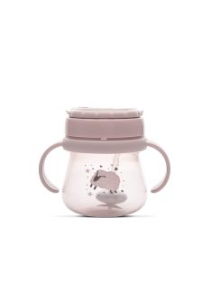 Baby Care szívószálas itató fogantyúval 250ml - Rose