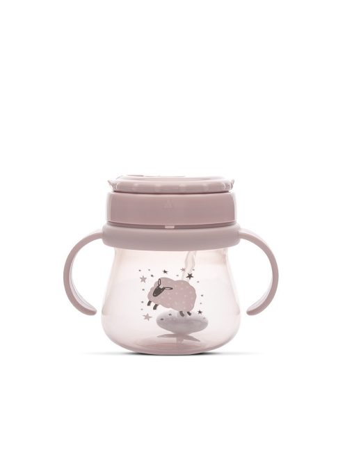 Baby Care szívószálas itató fogantyúval 250ml - Rose