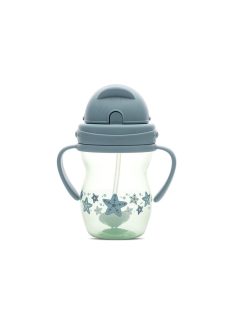   Baby Care szívószálas itató fogantyúval 275ml - Blue/Green