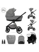 Lorelli Bianca 3az1-ben újszülött babakocsi Lorelli Aria Luxe hordozóval - Grey (2 doboz)