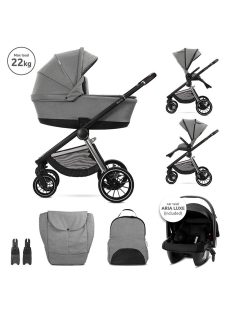   Lorelli Bianca 3az1-ben újszülött babakocsi Lorelli Aria Luxe hordozóval - Grey (2 doboz)