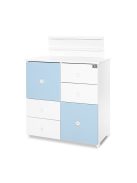 Lorelli Cupboard pelenkázó komód - White & Baby Blue ÚJ
