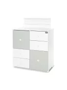 Lorelli Cupboard pelenkázó komód - White & Milky Green ÚJ