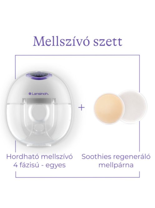 Lansinoh hordható mellszívó – 4 fázisú, egyes + AJÁNDÉK Soothies® regeneráló mellpárna szett