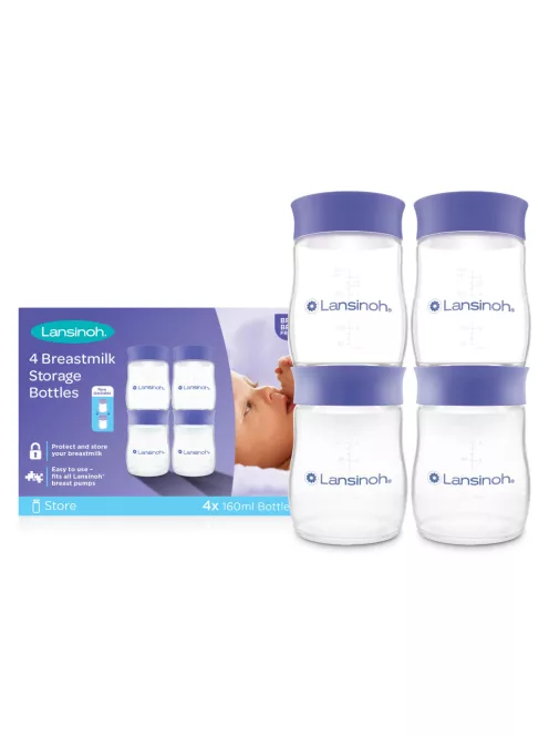 Lansinoh anyatejtároló palack fedéllel 160ml 4db
