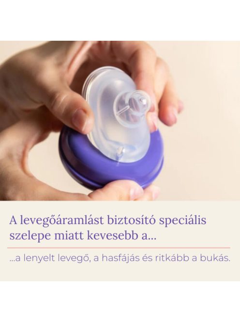 Lansinoh Cumisüveg közepes folyású etetőcumival + fedéllel, 240 ml