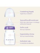 Lansinoh Cumisüveg közepes folyású etetőcumival + fedéllel, 240 ml