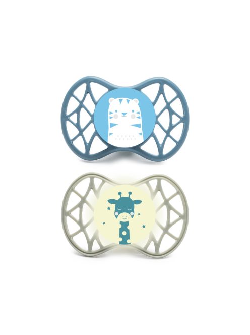 Nuvita Orthosoft Air55 2db-os cumi szett 0+ - Powder Blue/Sage Green - tigris/zsiráf 70642