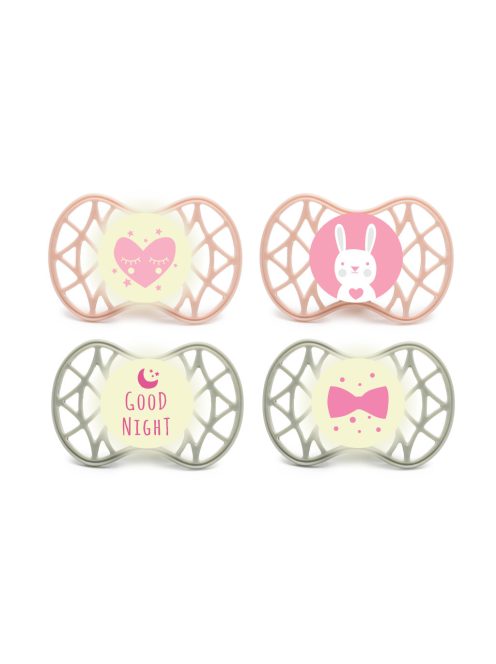 Nuvita Symmetric Air55 4db-os cumi szett 0+ - English Rose/Sage Green - 70654 szív, nyuszi, good night, masni