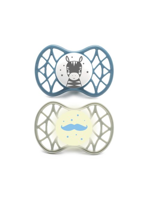 Nuvita Symmetric Air55 2db-os cumi szett 6+ - Powder Blue/Sage Green - zebra/bajusz 70852