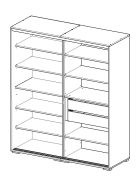 Todi Cube 2 gardróbszekrény 140 cm széles (10 doboz)