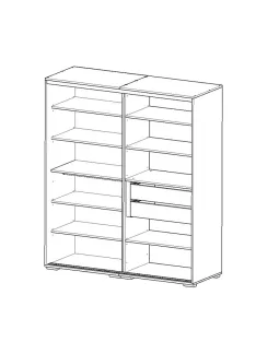 Todi White Bunny gardróbszekrény 140 cm széles (10 doboz)