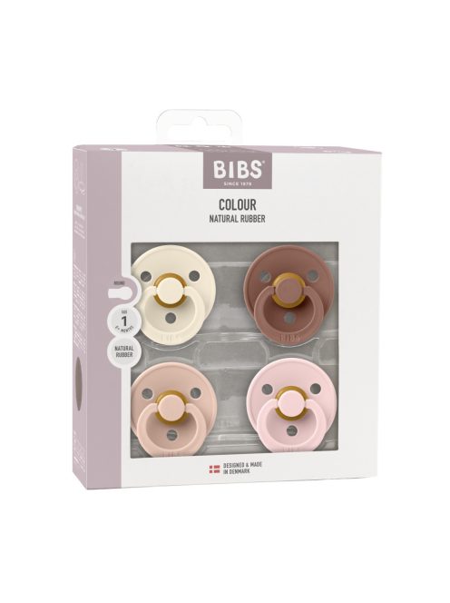 BIBS Colour Cumi 4-es szett (Krémfehér/Púderrózsaszín/Mackó/Cseresznyevirág) 0-6 hó