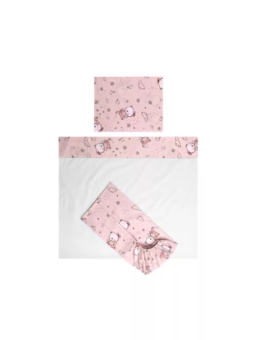 Lorelli Tiny Dream Trio ágynemű garnitúra 70x140 - Pink Ballerina Bear