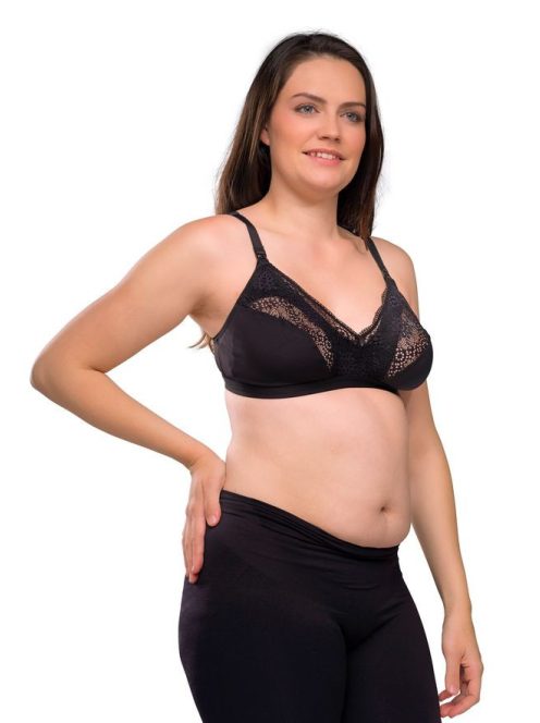 Carriwell Csipkés puha szoptatós melltartó - Fekete L