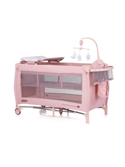 Chipolino Bella multifunkciós utazóágy - pink marshmellow