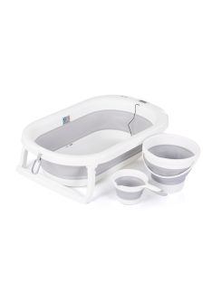   Chipolino Bubble Spa összecsukható kád vízhőmérővel, vödörrel és öblítőpohárral 83 cm - light grey