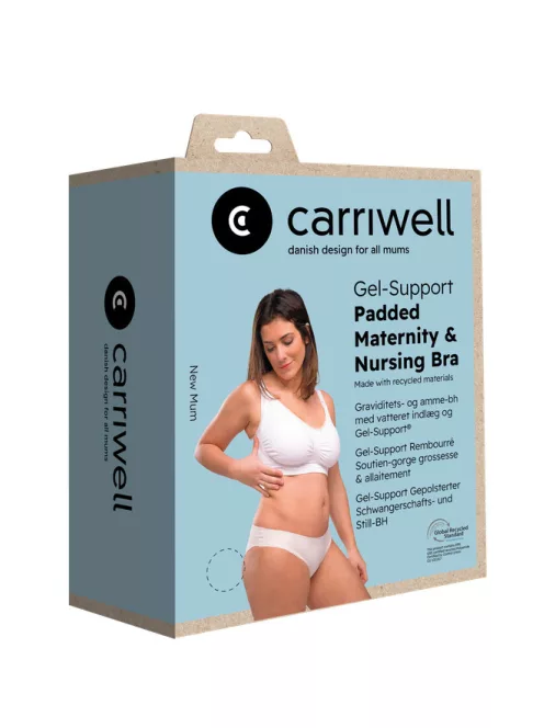 Carriwell Gélmerevítős, betétes szoptatós melltartó - Fehér M