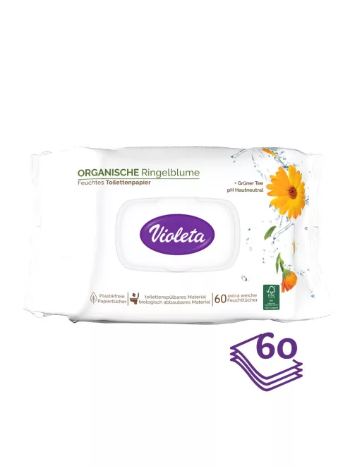 Violeta nedves toalettpapír érzékeny bőrre, 60 db