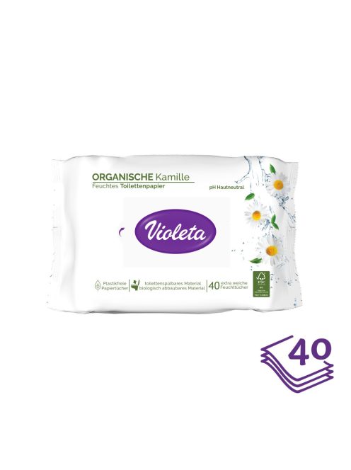 Violeta nedves toalettpapír, kamilla illatú, 40 db
