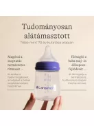Lansinoh 2 db cumisüveg lassú folyású etetőcumival + 2 db fedéllel, 160 ml