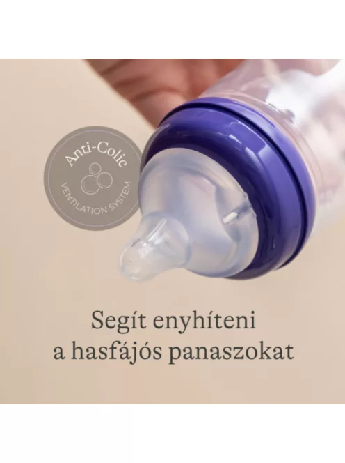 Lansinoh 2 db cumisüveg lassú folyású etetőcumival + 2 db fedéllel, 160 ml