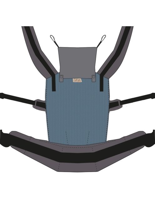 NANDU Bébi Csatos hordozó - azúrkék-szürke