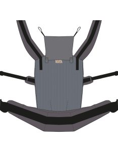 NANDU Bébi Csatos hordozó - farmerkék-szürke