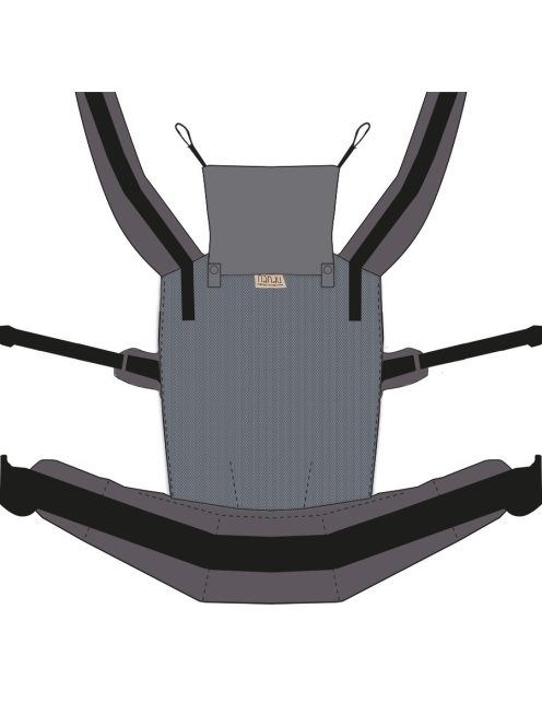 NANDU Bébi Csatos hordozó - farmerkék-szürke