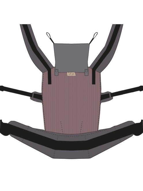 NANDU Bébi Csatos hordozó - padlizsánlila-szürke