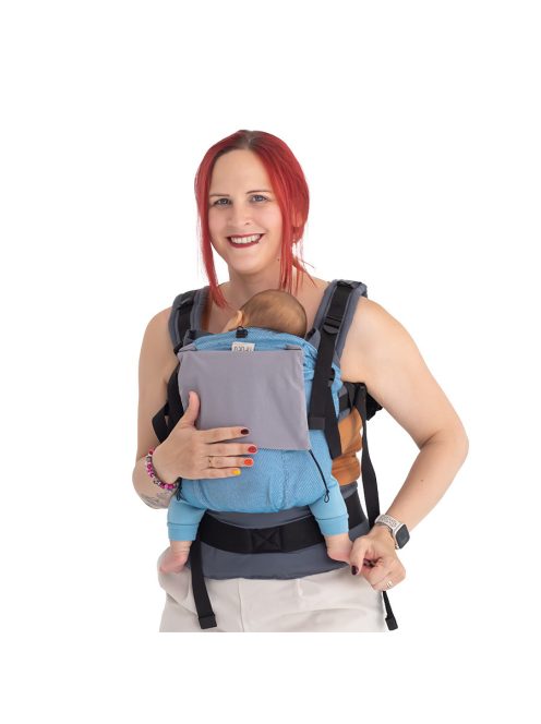 NANDU Bébi Csatos hordozó - padlizsánlila-szürke