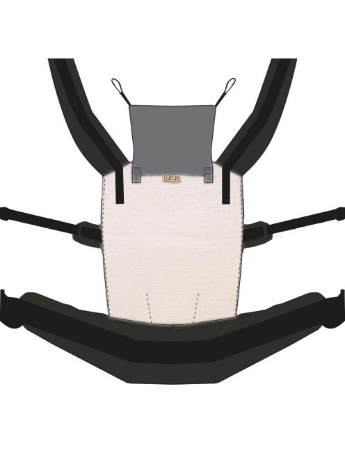 NANDU Bébi Csatos hordozó - nyersfehér-fekete