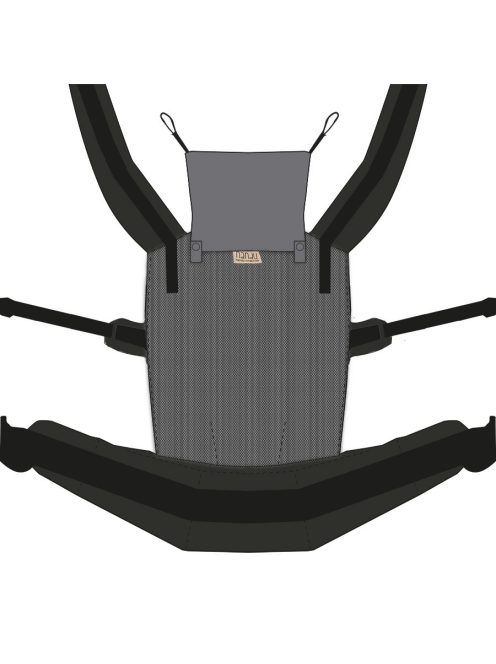 NANDU Totyogó Csatos hordozó - sötétszürke-fekete